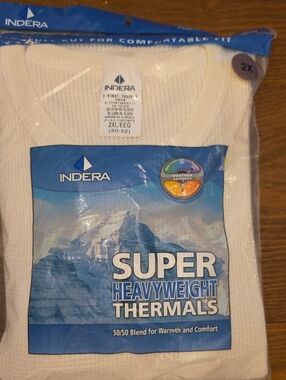Indera Super Heavyweight Thermal Crewneck - White